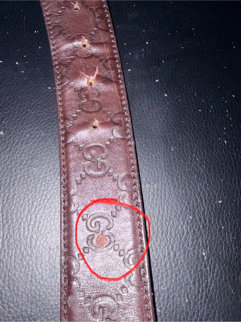 Gucci Brown Leather Belt with Gold GG Buckle w/COA, Gucci box & Gucci dust bag